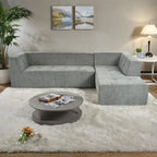 Divano letto modulare a L in ciniglia da 112,2" con design a combinazione libera e senza necessità di montaggio