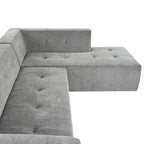 Divano letto modulare a L in ciniglia da 112,2" con design a combinazione libera e senza necessità di montaggio