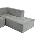 Divano letto modulare a L in ciniglia da 112,2" con design a combinazione libera e senza necessità di montaggio