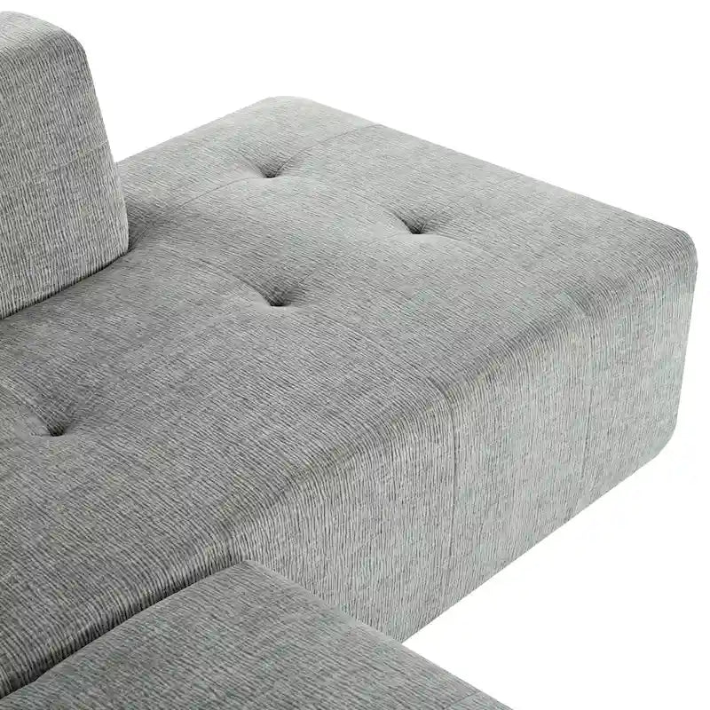 Divano letto modulare a L in ciniglia da 112,2" con design a combinazione libera e senza necessità di montaggio