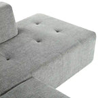 Divano letto modulare a L in ciniglia da 112,2" con design a combinazione libera e senza necessità di montaggio