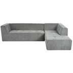 Divano letto modulare a L in ciniglia da 112,2" con design a combinazione libera e senza necessità di montaggio