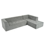 Divano letto modulare a L in ciniglia da 112,2" con design a combinazione libera e senza necessità di montaggio