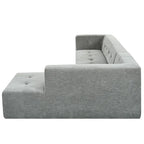 Divano letto modulare a L in ciniglia da 112,2" con design a combinazione libera e senza necessità di montaggio