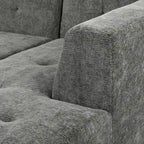 Divano letto modulare a L in ciniglia da 112,2" con design a combinazione libera e senza necessità di montaggio