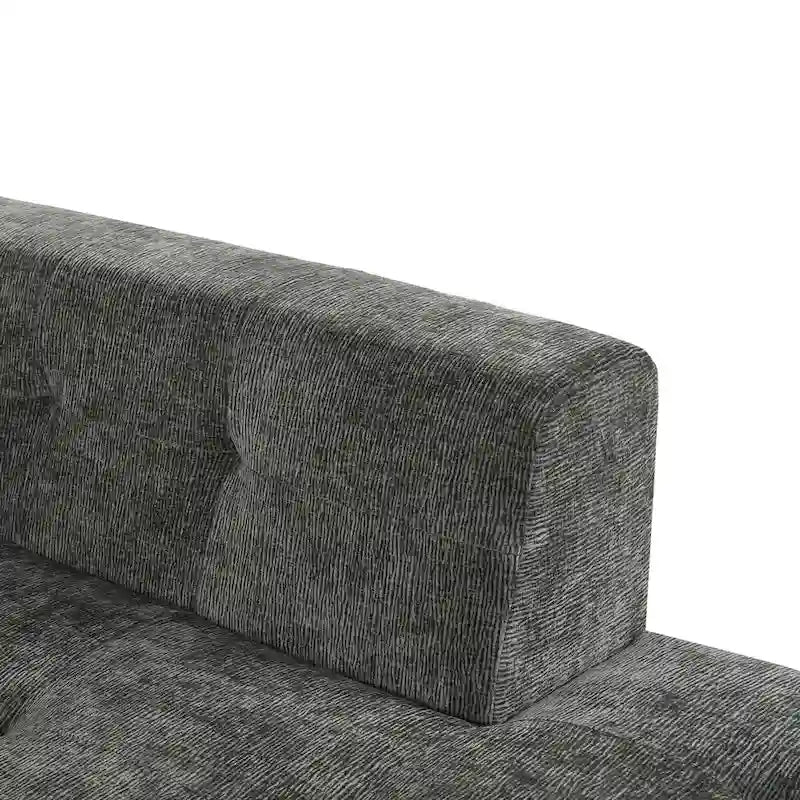 Divano letto modulare a L in ciniglia da 112,2" con design a combinazione libera e senza necessità di montaggio