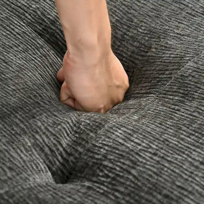 Divano letto modulare a L in ciniglia da 112,2" con design a combinazione libera e senza necessità di montaggio