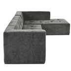 Divano letto modulare a L in ciniglia da 112,2" con design a combinazione libera e senza necessità di montaggio