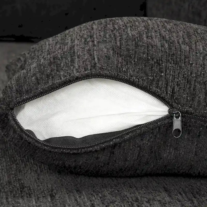 108.6 Divano Sezionale a U in Ciniglia con Funzione Letto, Porte USB, Chaise Longue Contenitore e 3 Cuscini Schienale