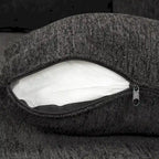 108.6 Divano Sezionale a U in Ciniglia con Funzione Letto, Porte USB, Chaise Longue Contenitore e 3 Cuscini Schienale