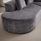 114 Canapé d'angle en chenille Cloud avec assise très profonde, 4 coussins décoratifs et conception sans assemblage