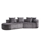114 Canapé d'angle en chenille Cloud avec assise très profonde, 4 coussins décoratifs et conception sans assemblage