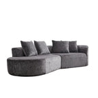 114 Canapé d'angle en chenille Cloud avec assise très profonde, 4 coussins décoratifs et conception sans assemblage
