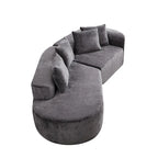 114 Canapé d'angle en chenille Cloud avec assise très profonde, 4 coussins décoratifs et conception sans assemblage