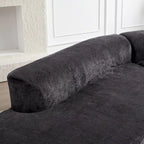 114 Canapé d'angle en chenille Cloud avec assise très profonde, 4 coussins décoratifs et conception sans assemblage