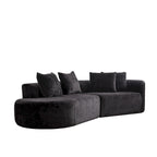 114 Canapé d'angle en chenille Cloud avec assise très profonde, 4 coussins décoratifs et conception sans assemblage