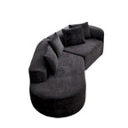 114 Canapé d'angle en chenille Cloud avec assise très profonde, 4 coussins décoratifs et conception sans assemblage
