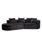 114 Canapé d'angle en chenille Cloud avec assise très profonde, 4 coussins décoratifs et conception sans assemblage