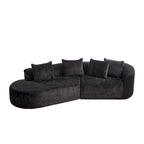 114 Canapé d'angle en chenille Cloud avec assise très profonde, 4 coussins décoratifs et conception sans assemblage