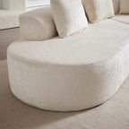 114 Canapé d'angle en chenille Cloud avec assise très profonde, 4 coussins décoratifs et conception sans assemblage