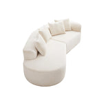 114 Canapé d'angle en chenille Cloud avec assise très profonde, 4 coussins décoratifs et conception sans assemblage