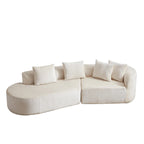 114 Canapé d'angle en chenille Cloud avec assise très profonde, 4 coussins décoratifs et conception sans assemblage