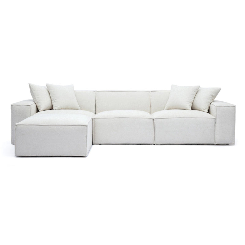 Mindy Chenille Basketweave Modular Sectional - 115.3W x 70D x 28.2H