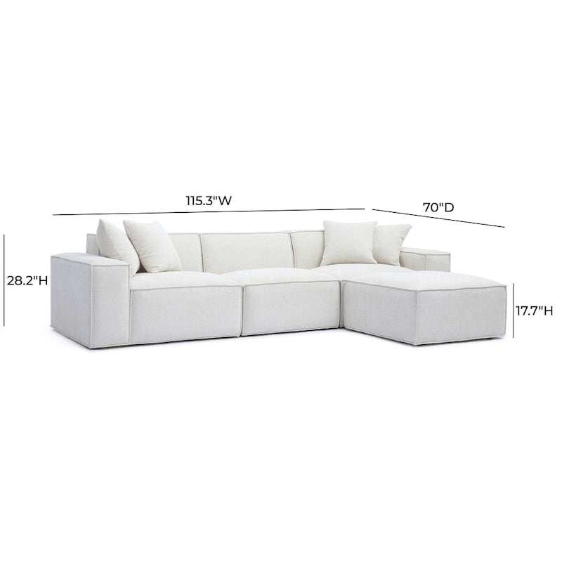 Divano modulare Mindy Chenille Basketweave - 115,3L x 70P x 28,2A