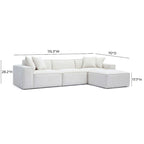 Divano modulare Mindy Chenille Basketweave - 115,3L x 70P x 28,2A