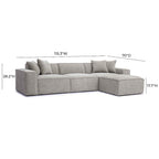 Divano modulare Mindy Chenille Basketweave - 115,3L x 70P x 28,2A