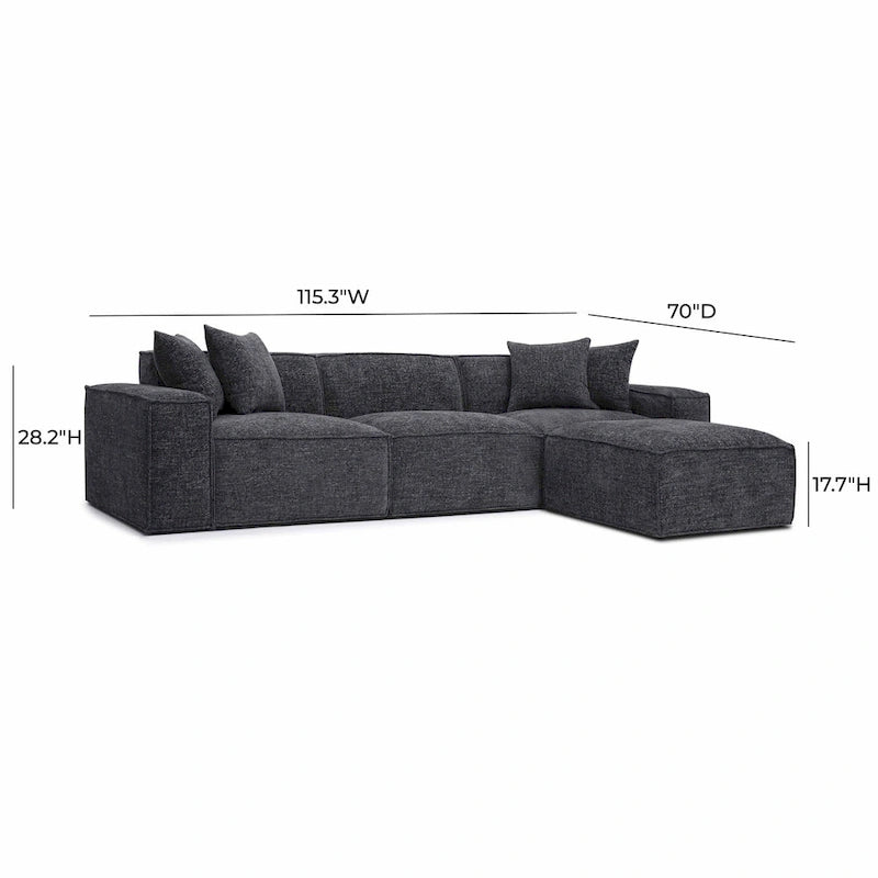 Divano modulare Mindy Chenille Basketweave - 115,3L x 70P x 28,2A