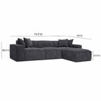 Divano modulare Mindy Chenille Basketweave - 115,3L x 70P x 28,2A