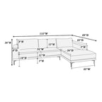 Set Divano Sezionale a L Kemy 2 Pezzi con Chaise, Rivestimento in Similpelle Grigia