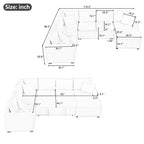 Canapé sectionnel convertible Roomfitters avec pouf de rangement, trois oreillers et chargeurs intégrés