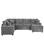 Canapé sectionnel convertible Roomfitters avec pouf de rangement, trois oreillers et chargeurs intégrés