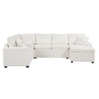 Canapé sectionnel convertible Roomfitters avec pouf de rangement, trois oreillers et chargeurs intégrés