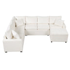 Canapé sectionnel convertible Roomfitters avec pouf de rangement, trois oreillers et chargeurs intégrés