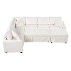 Canapé sectionnel convertible Roomfitters avec pouf de rangement, trois oreillers et chargeurs intégrés