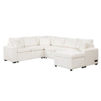 Canapé sectionnel convertible Roomfitters avec pouf de rangement, trois oreillers et chargeurs intégrés