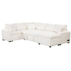 Canapé sectionnel convertible Roomfitters avec pouf de rangement, trois oreillers et chargeurs intégrés