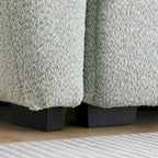 100 divani a L in tessuto bouclé con pouf mobile