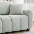 100 divani a L in tessuto bouclé con pouf mobile