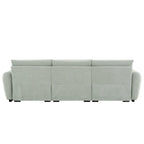 100 divani a L in tessuto bouclé con pouf mobile