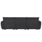 100 divani a L in tessuto bouclé con pouf mobile