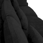 Divano componibile modulare classico moderno in lino a 3 posti con 2 pouf, divano a nuvola imbottito in piuma a forma di U con cuscini