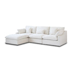 Divano angolare in lino minimalista Cloud Couch, divano a L con seduta profonda e cuscini