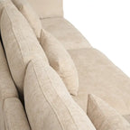 Divano angolare in lino minimalista Cloud Couch, divano a L con seduta profonda e cuscini