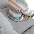 Divano angolare in lino minimalista Cloud Couch, divano a L con seduta profonda e cuscini