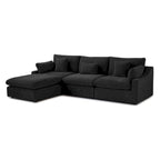 Divano angolare in lino minimalista Cloud Couch, divano a L con seduta profonda e cuscini