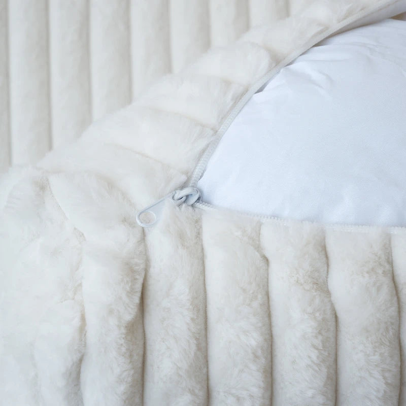 Divano Sezionale Modulare 4 Posti in Morbido Peluche Imbottito da Soggiorno